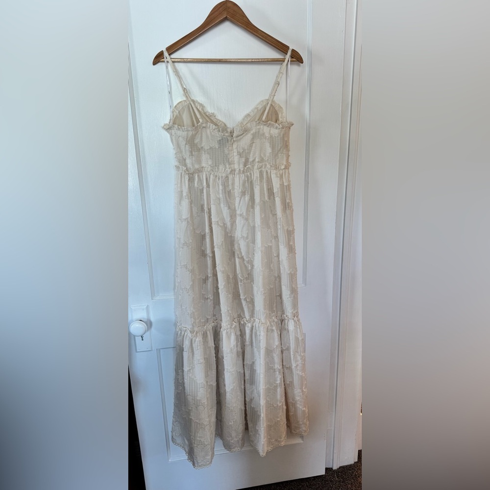 Lulu’s Charm and Charisma Cream Burnout Floral Midi Dress - Picture 3 of 16